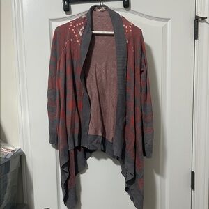 Pink Republic Gray and Red Cardigan